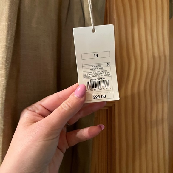 Women's High-Rise Relaxed Fit Tapered Ankle Trousers - A New Day Brown 14 - Picture 3 of 3